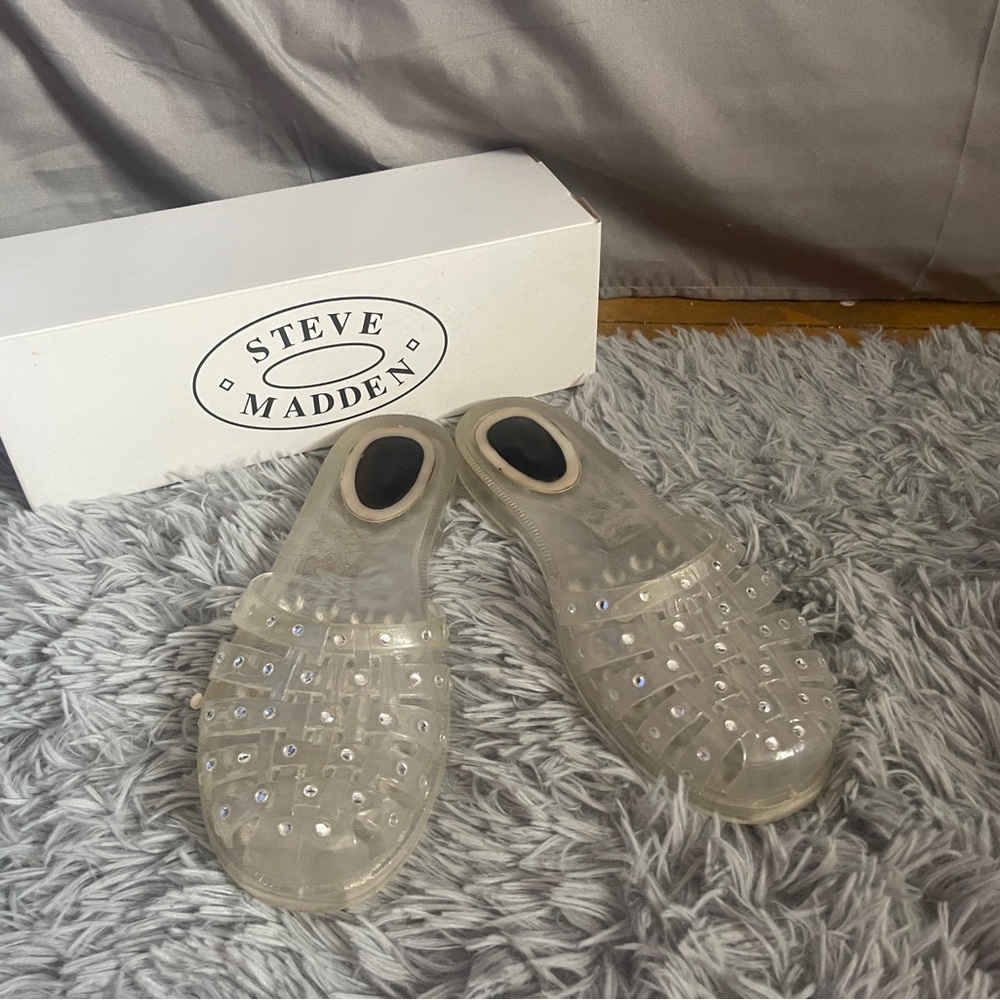 Steve Madden Gelato/Jelly Clear Paris Beach Sandals -sz 9